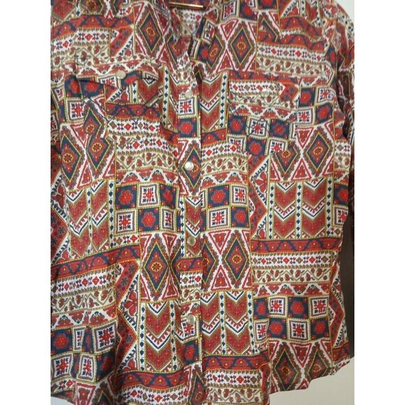 Girls XL Wrangler Long sleeve Shirt Western Cowgirl Rodeo Pearl Snap - Picture 2 of 7